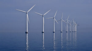 Wind turbines off the coast of Denmark (Richard Bartz and Kim Hansen, CC BY-SA 3.0, via Wikimedia Commons)