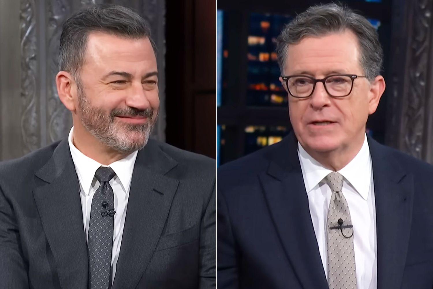 Jimmy Kimmel Says Stephen Colbert's Staff Has Asked Him for Jobs Ahead of Late Show's Cancellation: See Colbert's Response