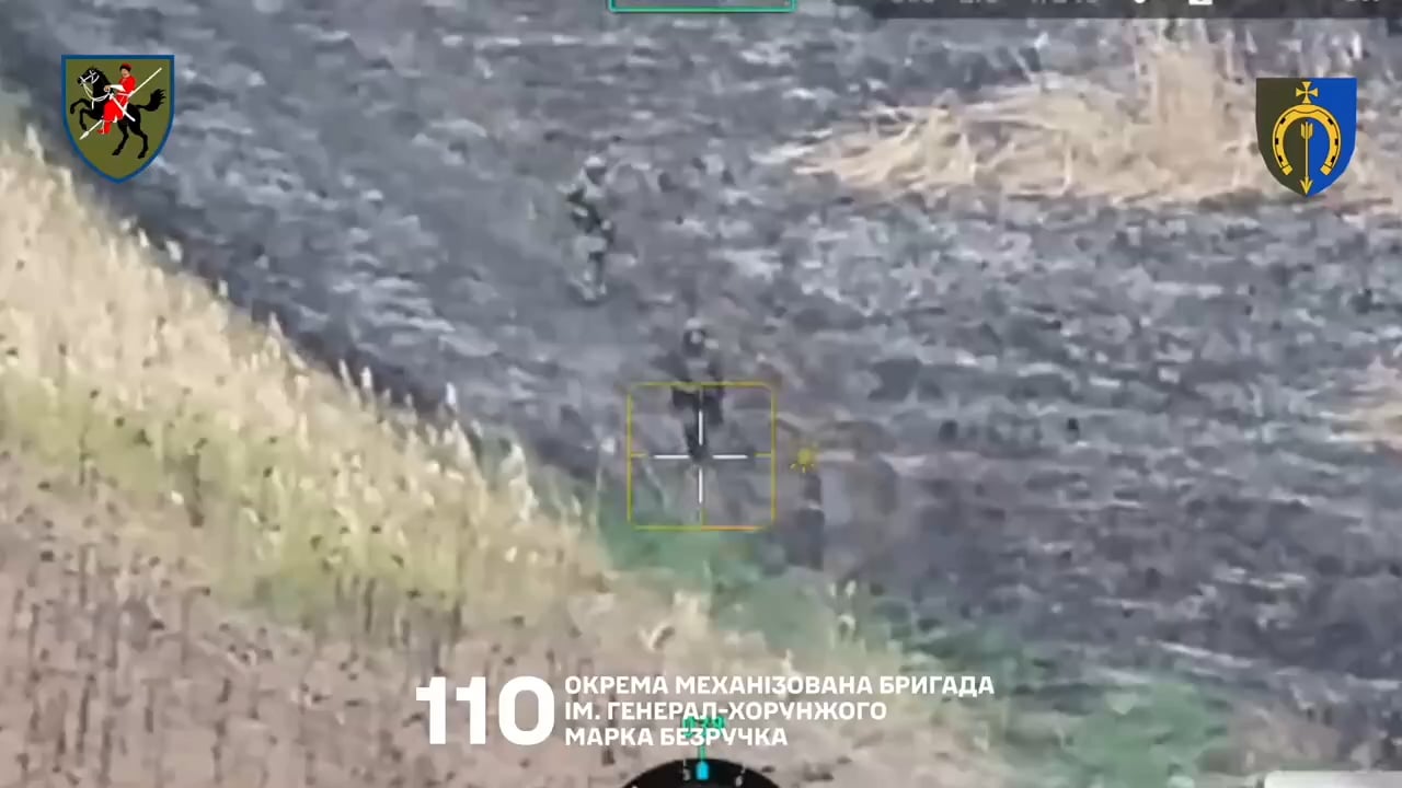 Video from the 110th Separate Mechanized Brigade showing 2 Russian women killed by Drones while attempting to attack Ukrainian positions, Oct 20