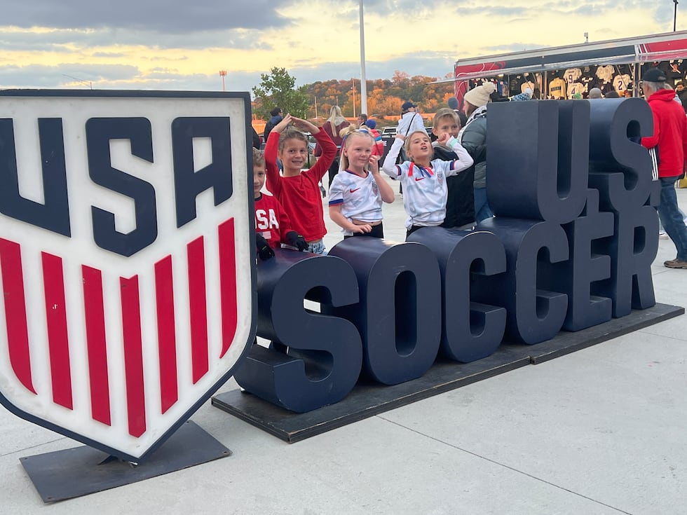 8-year-olds Claire, Everly and Vivian were catching Team USA while also celebrating winning...