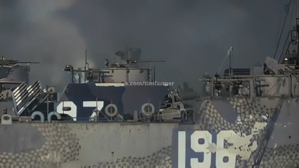 Upscaled and colorized footage from March 26th, 1945 of Aka Island, Okinawa being bombarded by over 4,000 rockets in less than a minute from 4 LSMs modified to carry 85 Mk51 automatic rocket launchers. Reload time was 1 to 2 hours. Minimal accuracy was overcame by pure volume. Source below.