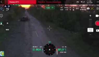 A russian fpv drone is rear ended by a vehicle.
