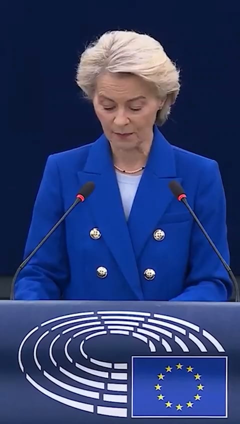 Ursula von der Leyen: "This is part of a worrisome pattern of a growing threat. Across our Union, undersea cables have been cut, airports and logistic hubs paralyzed by cyberattacks, and elections targeted by malign influence campaigns. It is time to call it by its name; it's hybrid warfare."