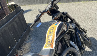 Motorbike gets a sticker from police over unpaid fines