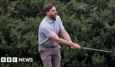 US Vice-President JD Vance plays at Trump golf course on first day of Scottish holiday