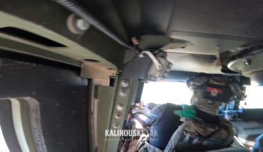 Belarusian Volunteers of the Pro-Ukrainian Kalinouski Regiment were hit by Russian FPV drone while driving their HMMWV. Fortunately the crew survived and was evacuated. Zaporizhia front. Published 01.10.2025