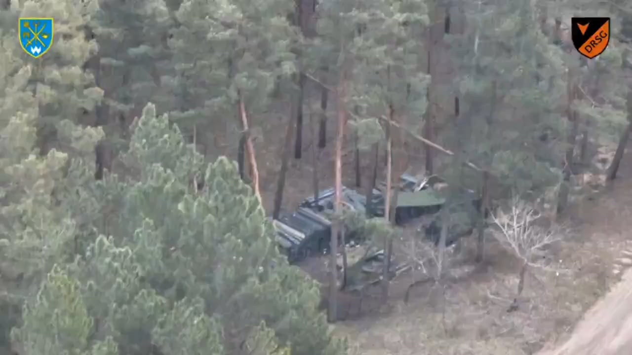 Drone footage by the Tactical Group Odesa showing an attack on a Russian Grad rocket field storage.