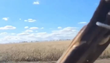 Russian soldiers attempt to shoot down Ukrainian FPV, but fail