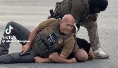 A video shows an ICE agent in Hyattsville, Maryland, dropping his weapon and shoving it toward bystanders during an arrest, prompting an internal review by authorities.