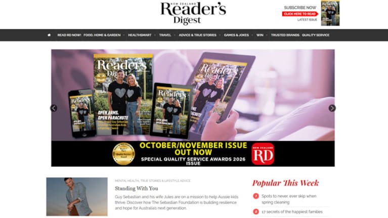 After 75 years in print here, Reader's Digest is moving to online only. (Source: Screenshot / Reader's Digest)