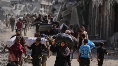 AP file photo  Israel-Hamas ceasefire deal: US troops arrive in Tel Aviv to oversee truce; displaced Gazans return home