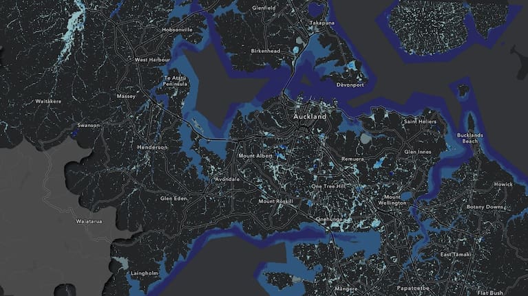 Auckland shown with 3C warming.