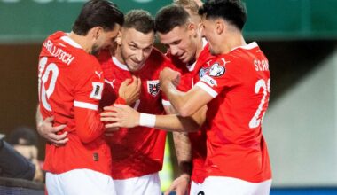 Arnautovic nets four in Austria rout, Denmark hit Belarus for six