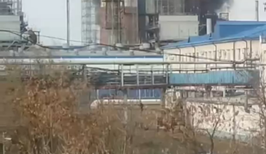 Orenburg Gas Processing Plant, one of the gas processing plants is on fire