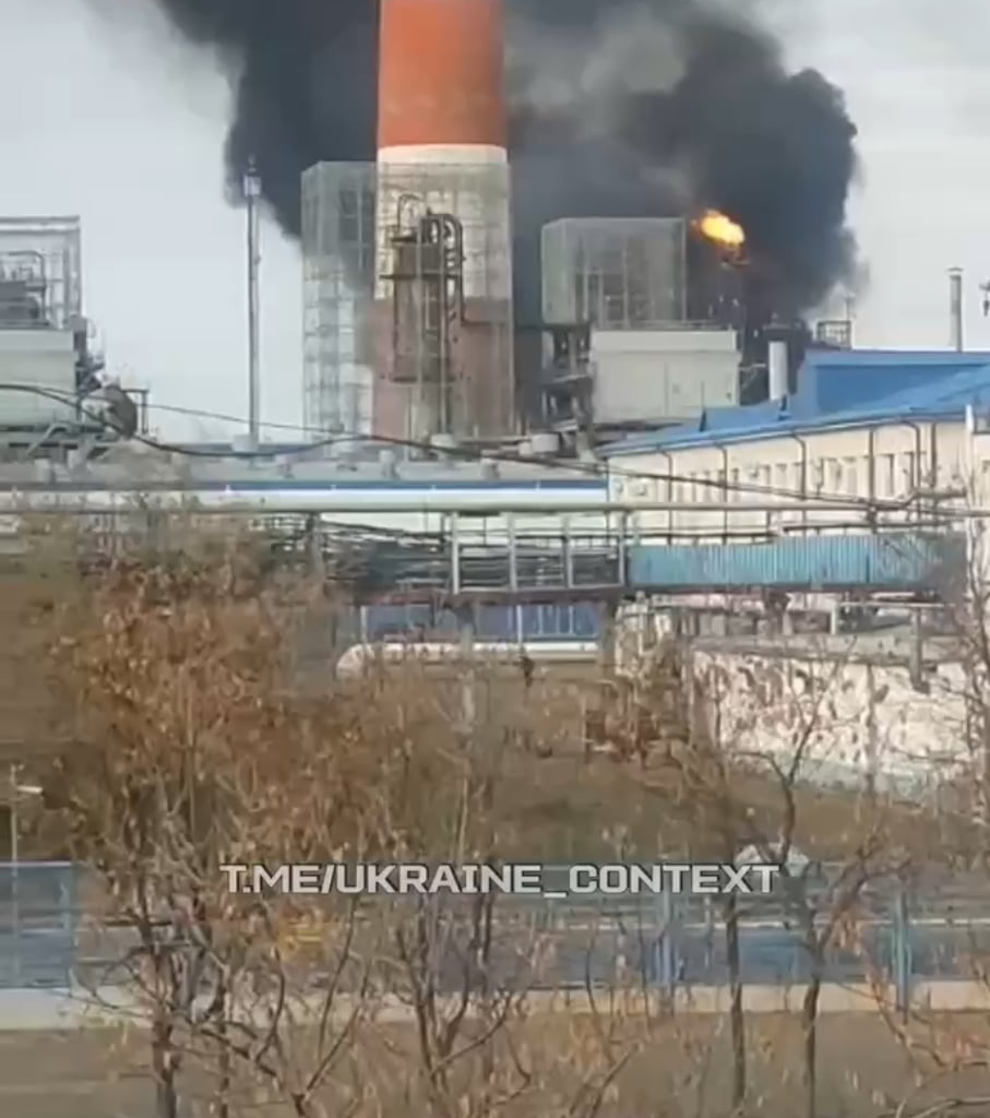 Orenburg Gas Processing Plant, one of the gas processing plants is on fire
