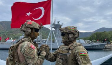 Turkish and Azerbaijani soldiers during the  Türkiye-Azerbaijan Bilateral SAT Exercise-2024  drills ship seizure and confiscation training in Aksaz, Nov. 18, 2024. (Photo via Turkish MoD)