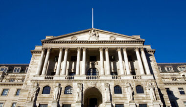 The Bank of England building in London.