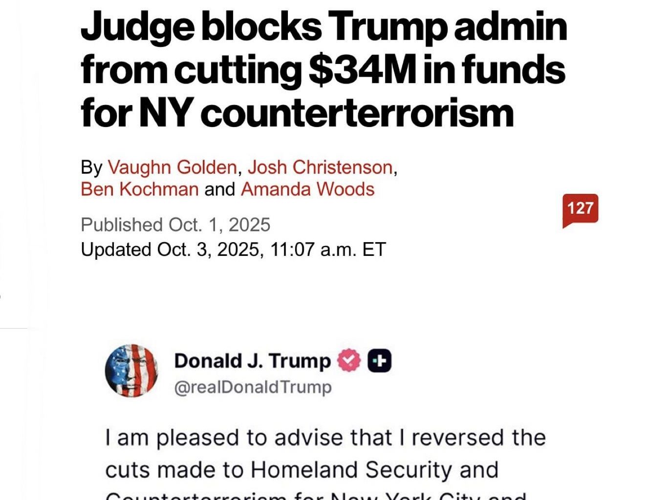 Only Pedo Trump could brag about a judge saving New York from… Pedo Trump. He’s out here taking credit for stopping his own stupidity like he just rescued himself from choking on a Big Mac.