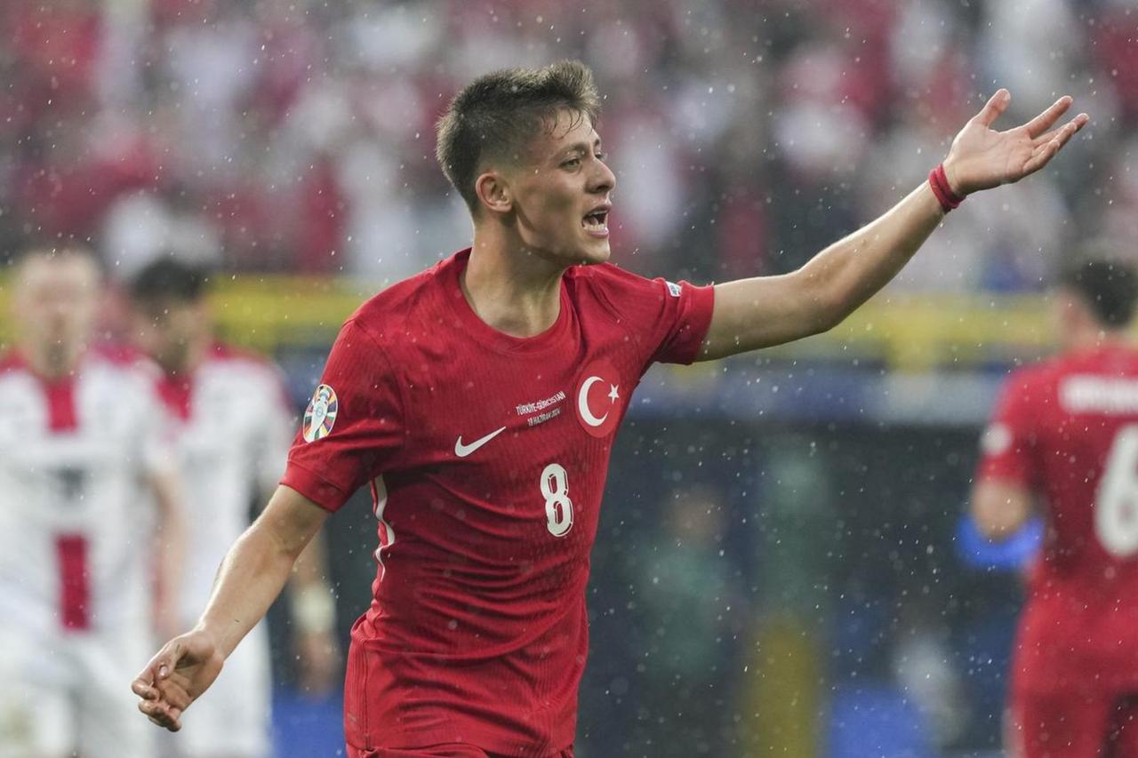 Türkiye and Georgia teams faced each other in Group F of the 2024 European Football Championship (EURO 2024) hosted by Germany at the BVB Stadium in Dortmund. National team player Arda Güler (8) also played in the match, Dortmund, Germany, June 18, 2024. (AA Photo)