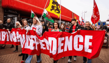 Independence march in Rhyl today (Image: Yes Cymru)