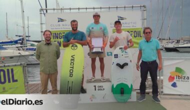 Ángel Granda, campeón absoluto masculino en la Copa de España de Wingfoil