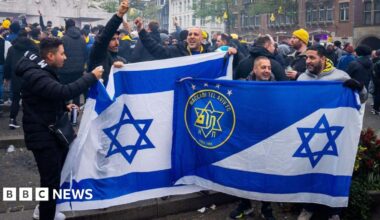 Culture secretary and officials to meet after Maccabi Tel Aviv fans banned from Villa match - live updates