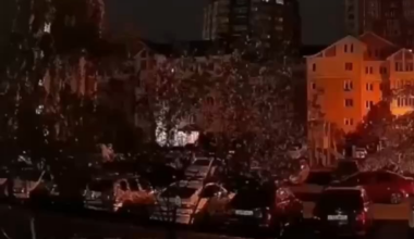 Russian air defense missile hits building in Stary Oskol, Belgorod Oblast. 6 October 2025 (Volume warning)