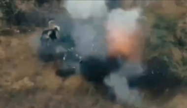 Russian soldier hauling ammunition through Donetsk region is hit by Ukrainian FPV drone