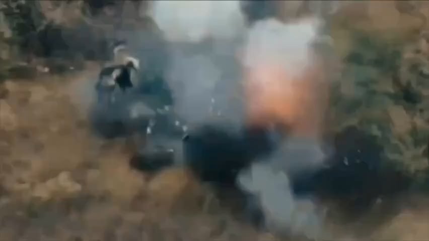 Russian soldier hauling ammunition through Donetsk region is hit by Ukrainian FPV drone