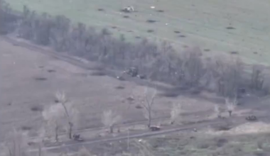 Ukrainian FPV drone destroys russian MT-LB, which was delivering ammunition to positions