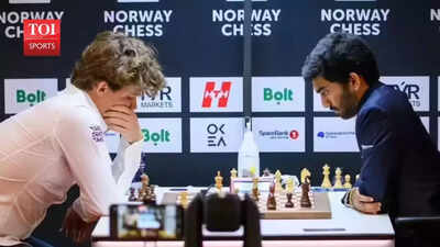 Magnus Carlsen (L) and D Gukesh (R) had squared off at the Norway Chess. (Image: Norway Chess) Exclusive | No women's edition? No freestyle? Will old Norway Chess go on?: Total Chess World Championship Tour explained