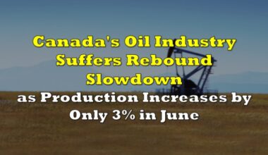 Canada's Oil Industry Suffers Rebound Slowdown as Production Increases by Only 3% in June