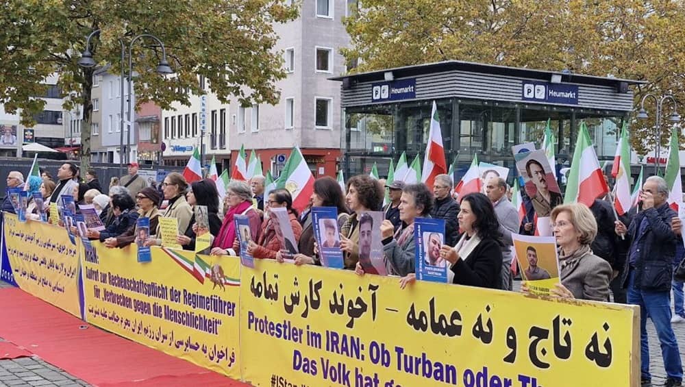 Supporters of the Iranian Resistance in Cologne, Germany, held a rally on October 11, 2025