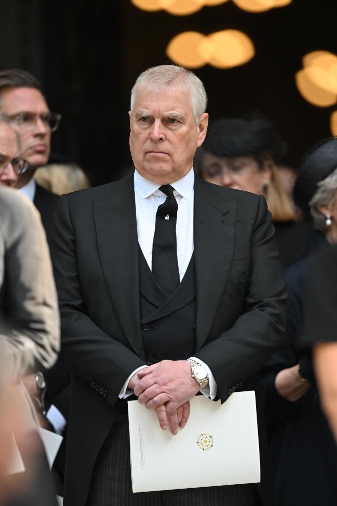 Prince Andrew at funeral