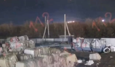 Moment of the explosion of the Russian Avangard military plant in Sterlitamak.