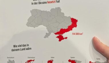 A German magazine that shows how much land Russia has occupied