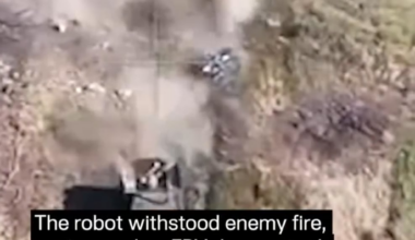 ZMIY robot evacuated a wounded soldier, just 20 meters away from the enemy