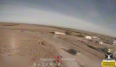 Ukrainian drone Strikes Russian logistical truck