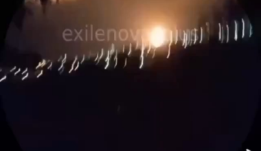 Ukrainian and Russian civilians are filming the Ukrainian attack on the Feodosiya oil terminal in Crimea. 06/10/2025