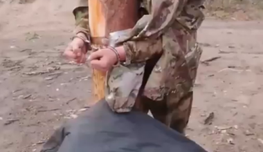 TOS-1 crew, after losing their vehicle, refused to go on the infantry assault and were tied to trees as drone sacrifice. October 2025.