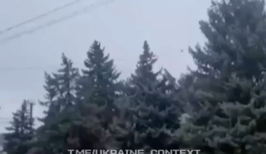 Russian civilians are filming incoming Ukrainian UAVs and the attack on the oil depot in Matveev Kurgan, Rostov Oblast.