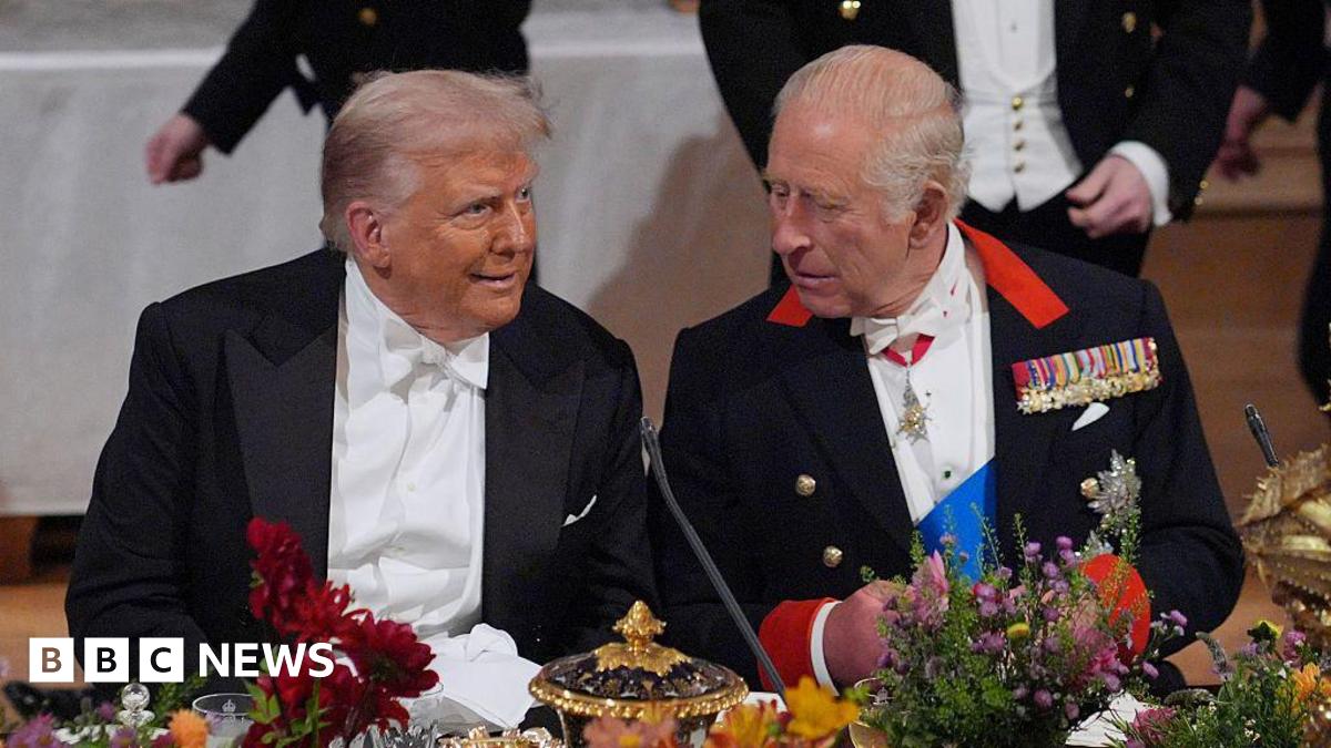 Donald Trump and King Charles during a UK visit