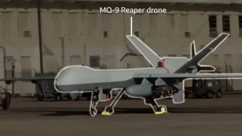Thiago Santin A US Reaper drone pictured on the tarmac at Rafael Hernández Airport on Puerto Rico.