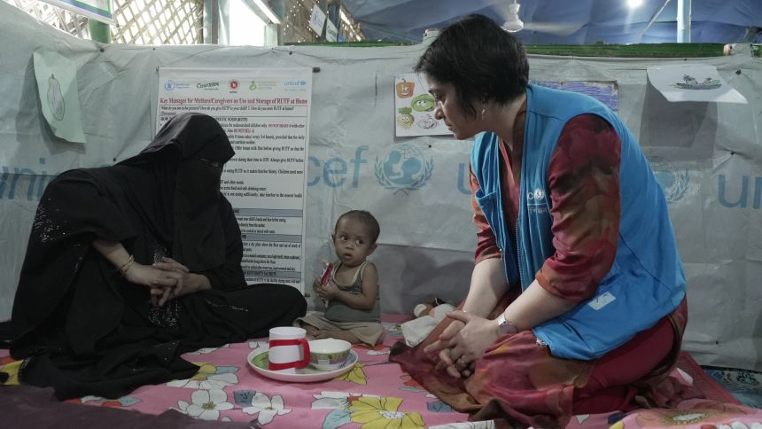 Deepika Sharma - the chief of child nutrition and development at UNICEF in Bangladesh - says children “will die” if the flow of aid dries up.