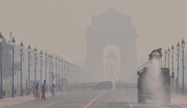 Dust and smoke covers the air along a riverbank in New Delhi. (Photo by Reuters)