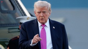 U.S. President Donald Trump walks to Air Force One at Morristown Airport on September 14, 2025 in Morristown, New Jersey. Trump is returning to Washington, DC after a trip to New York and his golf club in Bedminster, New Jersey