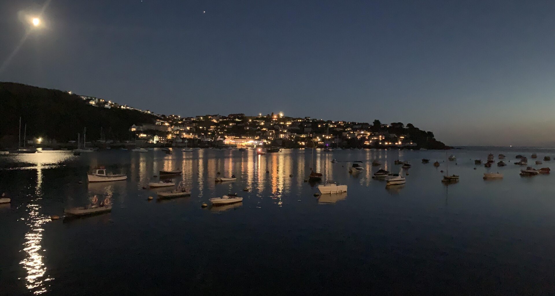 Fowey estuary by night