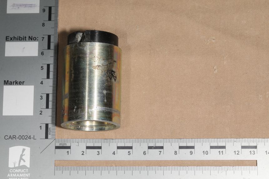 The submunition had Korean characters on it indicating it was produced in 2000, CAR said.