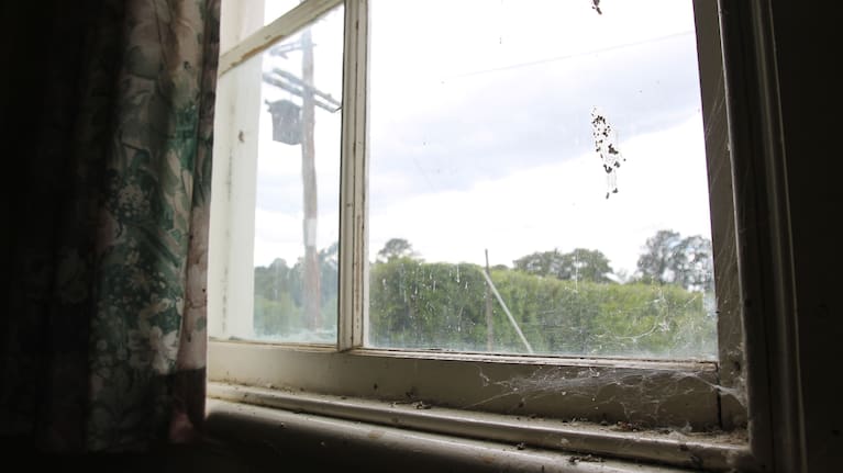 Dust and cobwebs adorn the window sills of Belvedere Hall. (Source: LDR / Emily Ireland)