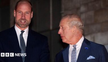 King Charles and Prince William arriving at the Natural History Museum